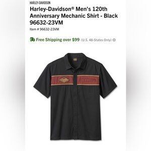 Harley-Davidson® Men's 120th Anniversary Mechanic Shirt - Black